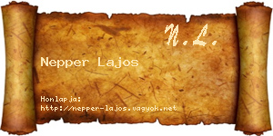 Nepper Lajos névjegykártya